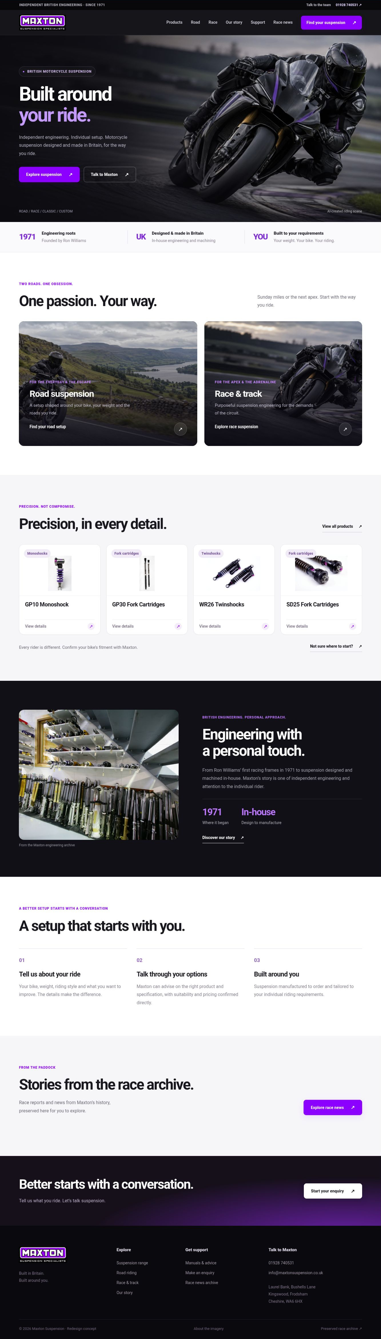 Maxton Suspension website redesign concept
